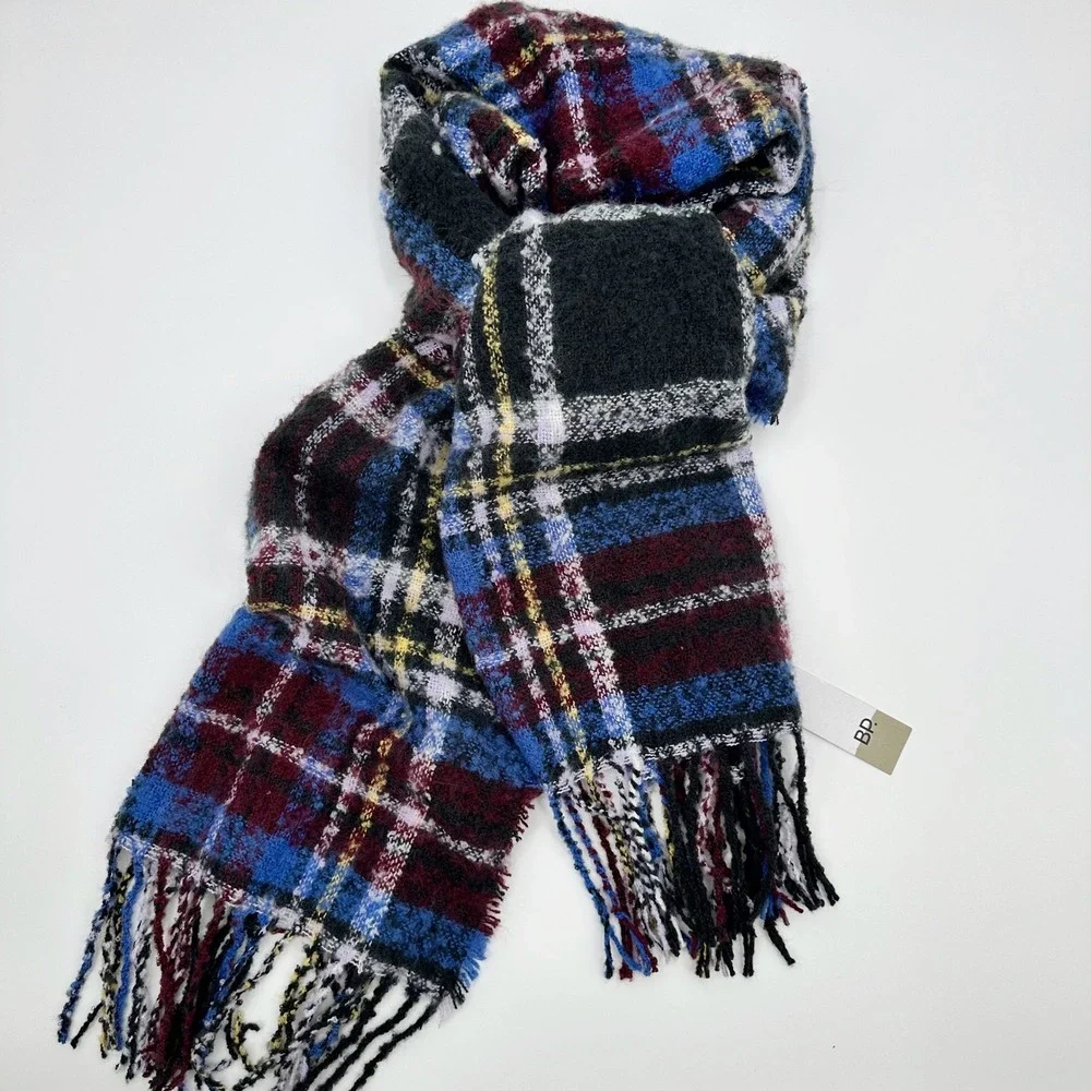 BP Nordstrom Plaid Multicolor Oversized Scarf Soft Cozy Preppy NWT
